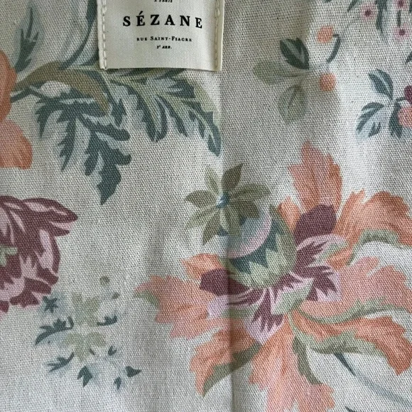 Sezane 100% Cotton Tote Bag Floral Shoulder Bag Cottagecore NWOT - Picture 6 of 8
